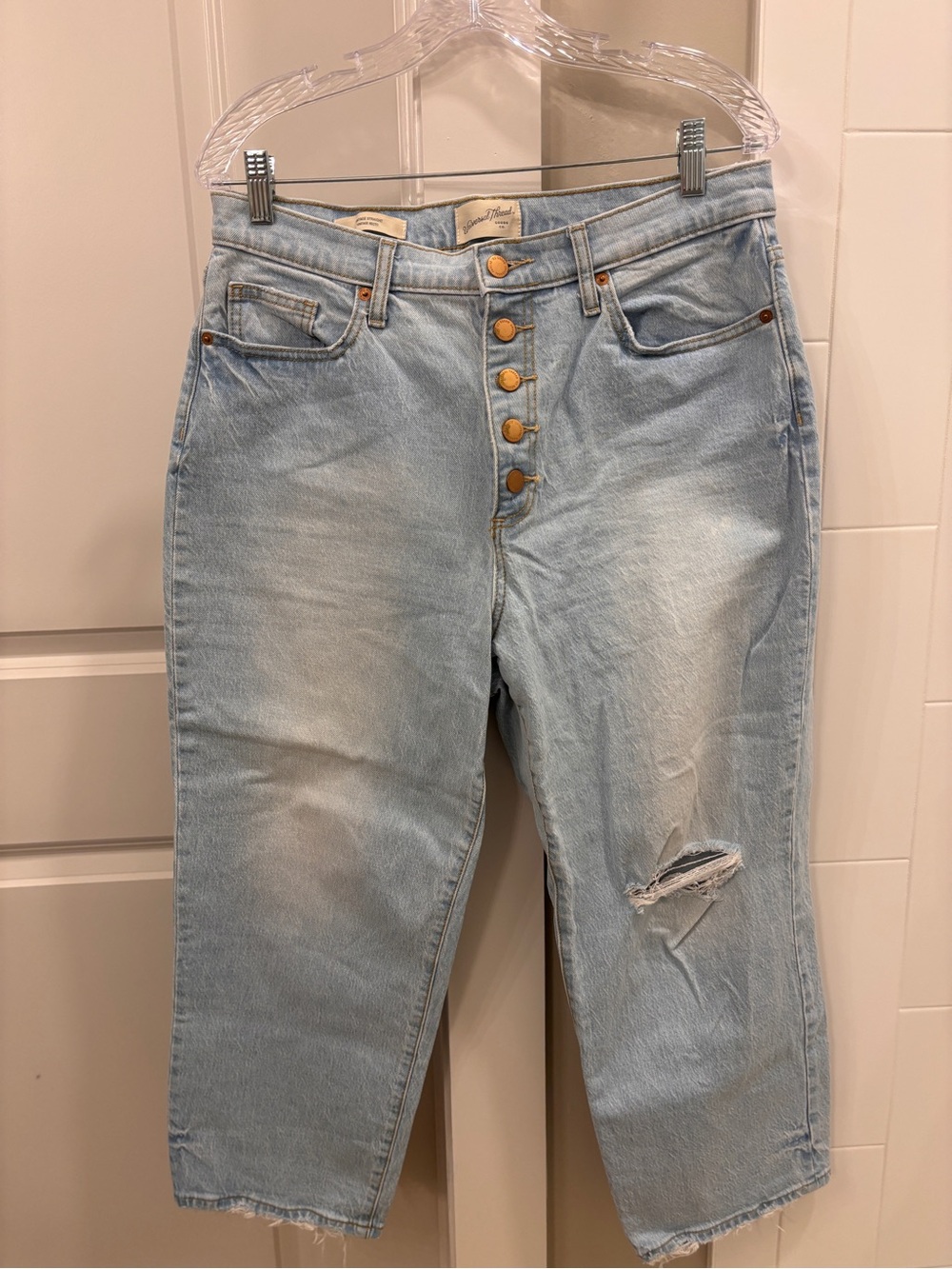 Light Blue High-Waist Button-Fly Women's Jeans